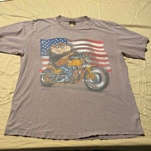 Tasmanian devil biker men’s adult XL Brown T-shirt on changes XL tag